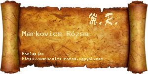Markovics Rózsa névjegykártya