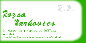 rozsa markovics business card